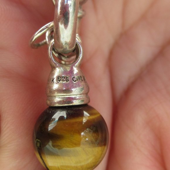 Genuine Natural Brown Tiger Eye Necklace 12mm Tiger's Eye Beads Hand Knotted 16" - Picture 5 of 6